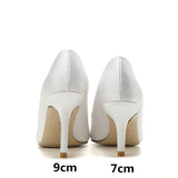 Style Pointed High Heel White Wedding Shoes Rhinestone Bridal Shoes Small Size Shoes 33-43 Sizes Dress Party