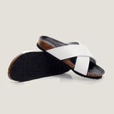 2023 Unisex Fashion Men Beach Cross Cork Slippers Summer Solid Color Non-slip Outside Women Slide Shoe High