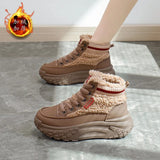 Breakj Velvet High Top Casual Shoes Female 2024 Winter New Student Ins Korean Version Warm Casual Platform Cotton Shoes
