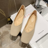 Ballet flats hot knitting square toe single shoes woman breathable soft sole moccasins flats shallow candy color