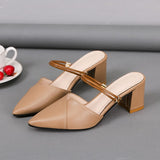 Women's Shoes on Sale 2023 New Mules Pumps Summer Fashion Pointed Toe Slingbacks Slipper Concise Party High Heels Ladies
