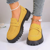 Breakj New British Wind Pedal Small Leather Shoes Women Retro Thick-Soled Lefang Shoes Casual Single