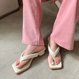 Size 33-40 Women Sandals Real Leather Flip Flops Medium Heel Summer Shoes For Women Slippers Casual Home Outdoor