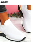 Shoes 2023 Breathable Mesh Platform Sneakers Solid Color Socks Shoes Tennis Casaual Sports Shoes Slip-On Zapatos