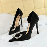 Breakj Sexy Nightclub Show Thin Side Hollow Out High-Heeled Shoes Women's Shoes Fine Heel Ultra High Heel Water Diamond Buckle Single