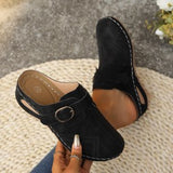 Breakj Large-Size Cool Slippers Women Summer New Slope And Flat Bottom Hollow Buckle Fashion Slippers