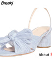 VIP 2023 Summer Woman Sandals Round Heels Super High Heel With Butterfly-knot Sweet Lady Office Shoes Plus Size