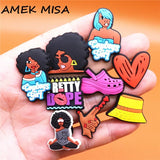 Heart-shaped Pistol Shoe Charms Accessories Black Yoga Girl PVC Shoes Buttons Yellow Hat Sunglasses Pink Sandals Charm