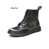 Women Boots Classic Genuine Leather Shoes Women Autumn Winter Boots Leather Punk Ankle Botas Mujer Fur Winter Chaussures