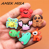 Sale 1pc Pets Series PVC Shoe Charms Cute Dog/Fish/Owl Shoe Accessories Shoe Buckle Decorations Fit Croc JIBZ Kid's