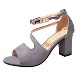Women's Sandals Summer Autumn New Korean Version Of Fish Mouth With Thick Heel With A Word With Anti-Slip Velvet Face Women's Single