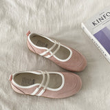Breakj Version Of The Color Double Bouquet Single Shoe 2025 Autumn New Retro Round Head Mary Jane Shoes Flat Bottom Shallow Casual
