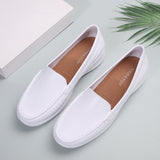 Breakj Soft Leather Bean Shoes Women's Middle-Aged And Elderly Women's Shoes Flat Heel Soft-Soled Mother Shoes Spring And Autumn Comfortable Leisure Single Shoes Soft Leather
