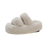 Breakj Tide Slew Soft 7Cm External Wear Hairy Slippers Women Flat-Bottom One-Word Drag Autumn New