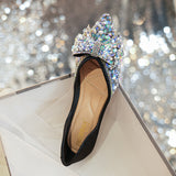 women pointed toe colorful glitter ballet flats pearl beading bowknot moccasins ladies designer crystal flat shoes comfy