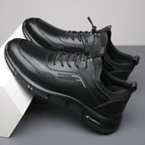 Men's Casual Genuine Leather Shoes Business Lace-up British Platform Comfortable Air Cushion Sports Shoes Loafers for