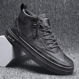 Boots Men Spring High Casual Shoes for Men Trend Zipper Walk Flats Winter Shoes Vulcanized Ankle Boots New