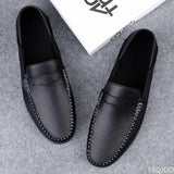 Autumn Mens Casual Leather Loafers Men Loafer Shoes Mocasines Hombre Mocassini White Black Slip-On Big