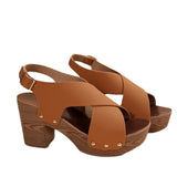 Breakj New Summer High-Heeled Waterproof Table Women's Shoes Large-Size Coarse Cross With Fashion Casual