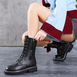 2021 NEW Fashion Women's Short Boots GIRLS Snow Boots PU Leather Side Zip Non-slip Warm Shoes Plush Inner