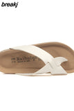 2023 Summer Cross Cork Slipper New Fashion Women Casual Beach Slip on Outside Non-slip Slides
