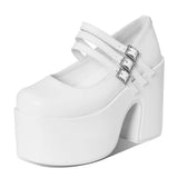 New Chunky Platform Pumps 2023 Spring Summer Gothic Super High Heels Mary Jane Shoes Fashion Crystal Dress Shoes