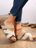 Breakj Casual Cool Drag Women's Shoes 2025 New Flat-Bottomed Thick-Bottomed Cross-Woven Solid