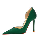 Breakj Korean Version Of Fashion Simple Pedicure Show Thin Heel Ultra High Heel Shallow Mouth Tip Side Hollow Out Single Shoes Women's High