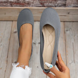 Breakj Korean Version Of Large-Size Round Head Flat Bottom Lazi Single Shoes Women Flying Air Permeable Flat And Shallow Work Shoes