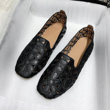 Breakj Shoes Women 2025 Summer New Large Square Head Shallow Flat Shoes Soft Soles Pregnant Women's Singles
