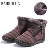 Boots Waterproof Snow Boots Female Plush Winter Boots Women Warm Ankle boots Winter Shoes Women casual flat