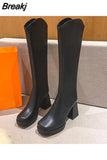 Women Boots High Heels Female Shoes Boots-Women Round Toe Stiletto Mid Calf Rock Ladies Rubber Summer 2023