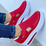 Women Vulcanized Sneakers Platform Solid Color Flats Ladies Shoes Casual Breathable Wedges WalkingSneakers Zapatillas