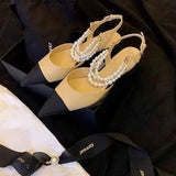 Woman Shoes Beige Heeled Sandals Round Toe Shallow Mouth Original Black Comfort Girls Closed Low Basic PU Neutral Back