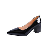 Shoes Women 2023 Pointed Shallow Mouth Shoes Women's Thick-heeled Fashion Shoes Plus Size 43 Zapatos Para