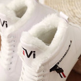 Winter Boots Women Ankle Boots Warm PU Plush Winter Woman Shoes Sneakers Flats Lace Up Short Snow Boots Botas De