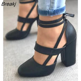 Women Pumps Plus Size Women Heels Chaussures Femme Gladiator Summer High Heels For Party Wedding Shoes Women Thick Heels