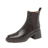 Breakj Fashion Square Head Sleeve Show Slim And Premium Chelsea Boots Winter New Pleated Short