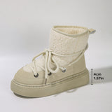 Breakj Thick-Bottom Cross-Tied Snow Boots 2025 Autumn And Winter New Thick Mid-Bodi But Knee-Warm Women's