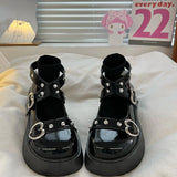 lolita shoes new trend y2k platform shoes retro goth mary janes japanese jk uniform soft girls high heels summer women's