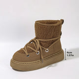 Breakj Thick-Bottom Cross-Tied Snow Boots 2025 Autumn And Winter New Thick Mid-Bodi But Knee-Warm Women's