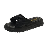 Breakj Bottom Slippers Women 2025 Summer New Fashion Cross-Word Casual Beach Cool