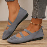 Mesh Women's Ballet Flat Shoes Comfortable Breathable Knitted Casual Shoes Women Plus Size Soft Sole Loafers Woman