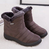 Boots Women Waterproof Snow Boots Thick Fur Winter Shoes Plus Size Ankle Boots Female Women Shoes Low Heels Botas