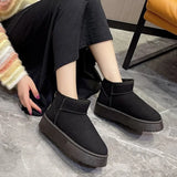 Breakj Boots Women's 2025 New Thick Bottom With Tuff Tuff And Warm Short Boots Fashion Cotton