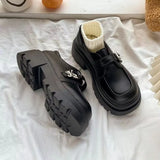 Breakj Spring Style Mary Jane Shoes Women's Shoes Pure Color Love Button Fashion Cute And Versatile Small Leather Shoes Super Height