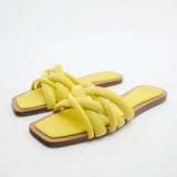 Platform Woman orange yellow Slippers Women Summer Shoes Designer Flip Flops Outdoor Beach Slippers Flat Leather