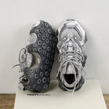 2022 Fall Retro Rub Colored Authentic Leather Clunky Sneakers Female Niche Distressed Octopus Sports Leisure Dirty