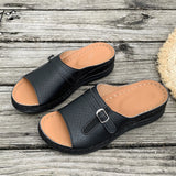 Asia Large-Size Thick Bottom Hollow One-Word Slippers Female Dew Car Sewing Slope And Beach Cool Slippers
