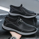 Spring Men Shoes Men Leather Original Sewing Shoes New Men's Casual Leather Shoes Breathable Platform Loafers for